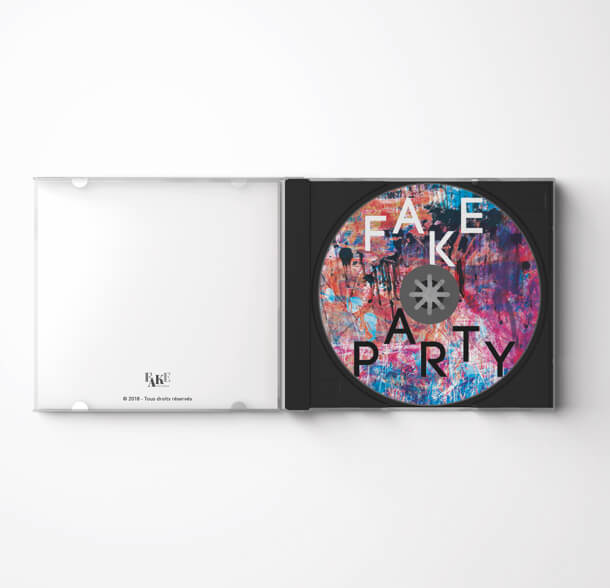 Pochette du CD Compilation Fake Party 2018 - Pochette ouverte avec le CD
