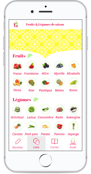 Liste des fruits et légumes de saison