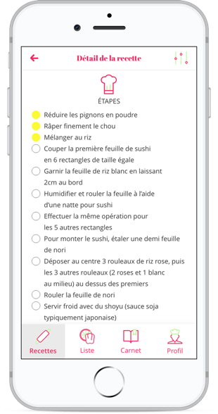 Détail d'une recette - Deuxième partie