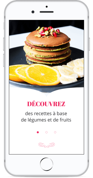 Onboarding 1 : DÉCOUVREZ des recettes à base de légumes et de fruits